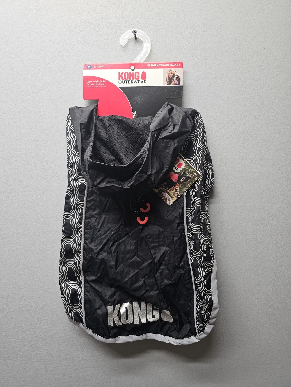 NWT KONG Outerwear Black Rain Jacket for Dogs